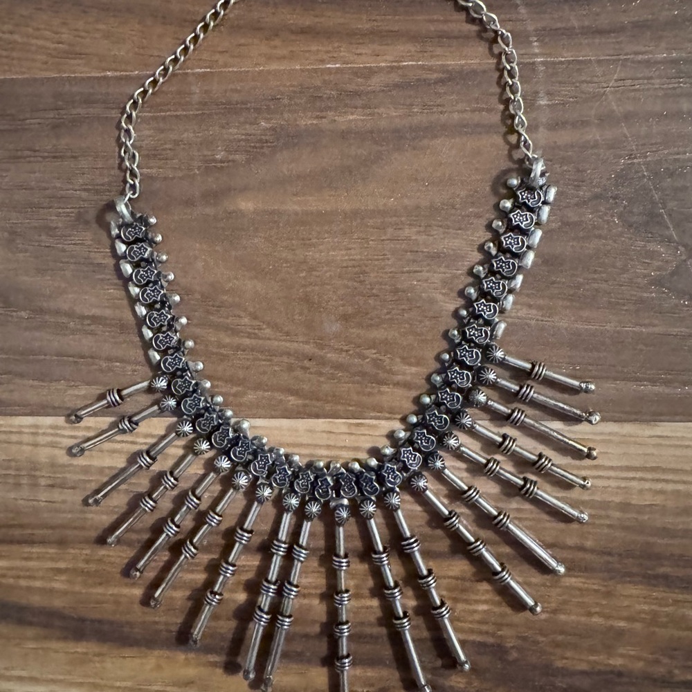 🚨 RARE!!! GORGEOUS-VINTAGE 925 HEAVY STERLING SILVER BOHO PUNK Necklace